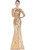 In Stock:Ship in 48 hours Gold Mermaid Short Sleeve Prom Dress