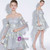 In Stock:Ship in 48 hours  Gray Off The Shoulder Hi Lo Prom Dress