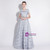 In Stock:Ship in 48 hours Ready To Ship Silver Gray Cap Sleeve Prom Dress