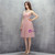 Pink Tulle Knee Length With Pleats Homecoming Dress