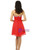 Red Chiffon Sweetheart Neck Crystal Homecoming Dress