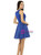 Blue Chiffon Lace Short Knee Length Homecoming Dress