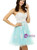 White Lace Appliques Blue Tulle Sweetheart Short Homecoming Dress