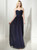 Navy Blue Chiffon Sweetheart Lace Beading Prom Dress