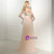 Champagne Chiffon Lace Floor Length Sleeveless Prom Dress
