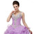 Purple Ball Gown Straps Organza V-neck With Beading Sequins Prom Dress