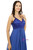 Blue Chiffon Spaghetti Straps Backless With Beading Bridesmaid Dress