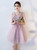 Pink Tulle V-neck Appliques Homecoming Dress