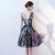 Gray Tulle V-neck Appliques Homecoming Dress