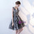 Gray Tulle V-neck Appliques Homecoming Dress