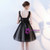 Black V-neck Tulle Homecoming Dress