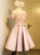 In Stock:Ship in 48 hours Pink Satin Appliques With Bow Homecoming Dress