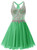 In Stock:Ship in 48 hours Green Chiffon V-neck Homecoming Dress