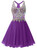 In Stock:Ship in 48 hours Purple Chiffon V-neck Homecoming Dress