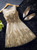 In Stock:Ship in 48 hours Gold Tulle Sequins Bow Homecoming Dress