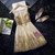 In Stock:Ship in 48 hours Gold Tulle Sequins Bow Homecoming Dress