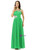 Green One Shoulder Chiffon With Crystal Pleats Bridesmaid Dress