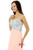 Pink Chiffon Sweetheart Blue Appliques Floor Length Bridesmaid Dress