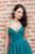Hunter Green A Line Short Homecoming Dress Spaghetti Straps Prom Party Dress Backless