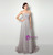 Gray Strapless Chiffon Pleats Sleeveless Prom Dress