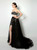 Black Lace Tulle Two Piece Sweetheart Hi Lo Prom Dress
