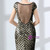 Gold Mermaid V-neck Cap Sleeve Sequins Prom Dress