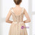 Champagne Chiffon Sequins Backless Sleeveless Prom Dress