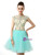 Light Blue Tulle Cap Sleeve Backless With Beading Homecoming Dress