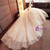 Champagne Ball Gown Off The Shoulder Flower Wedding Dress