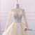 Champagne Tulle Appliques Long Sleeve Beading Wedding Dress