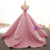 Pink Satin Tulle Off The Shoulder Appliques Wedding Dress