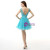 Blue Tulle Cap Sleeve Backless With Beading Homecoming Dress