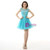 Blue Tulle Cap Sleeve Backless With Beading Homecoming Dress
