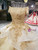 Champagne Ball Gown Gold Lace Appliques With Beading Wedding Dress