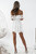 White Spaghetti Straps Lace Backless Homecoming Dress