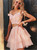 Pink Tulle Sequins Off the Shoulder Homecoming Dress