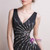 In Stock:Ship in 48 hours Black V-neck Allure See Through Prom Dress