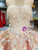 Pink Ball Gown Strapless Backless Appliques Flower Wedding Dress