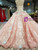 Pink Ball Gown Strapless Backless Appliques Flower Wedding Dress