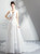 In Stock:Ship in 48 hours White V-neck Tulle Wedding Dress