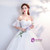 In Stock:Ship in 48 hours Off The Shoulder Tulle Appliques Wedding Dress