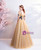 In Stock:Ship in 48 hours Yellow Tulle Short Sleeve Prom Dress