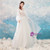 In Stock:Ship in 48 hours White Tulle Lace Backless Wedding Dress