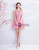 In Stock:Ship in 48 hours Pink Tulle Backless Appliques Homecoming Dress