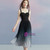 In Stock:Ship in 48 hours Black Spaghetti Straps Pleats Homecoming Dress