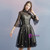 In Stock:Ship in 48 hours Black Tulle High Neck Short Sleeve Homecoming Dress