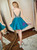 In Stock:Ship in 48 hours Blue Chiffon Spaghetti Straps Homecoming Dress