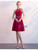 In Stock:Ship in 48 hours Red Halter Chiffon Homecoming Dress