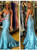 Blue Mermaid Sweetheart Satin With Rhinestones Evening Dress