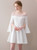 In Stock:Ship in 48 hours White Off The Shoulder Satin Homecoming Dress